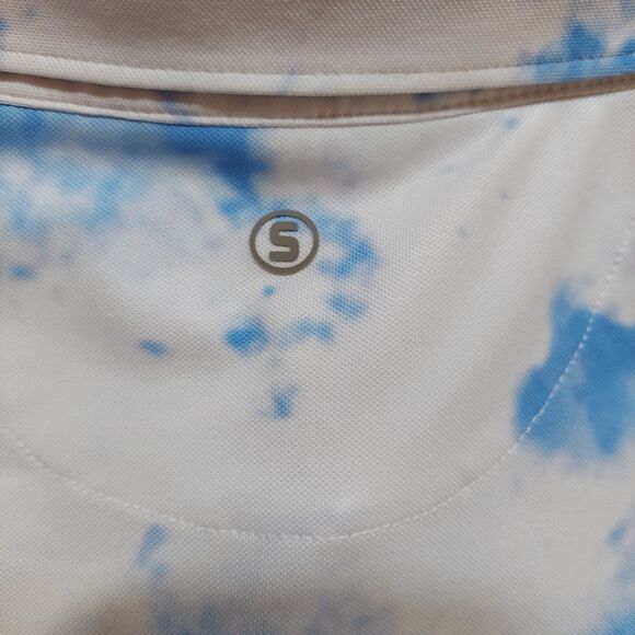 Stitch Polo Shirt Mens X-Large Short Sleeve Performance Sky Clouds Golfing - Picture 5 of 7